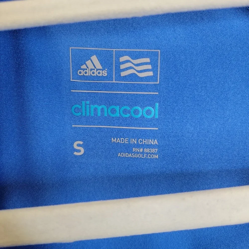 Adidas Men's Small Pullover 1/2 Zip Blue Climacool Long Sleeve